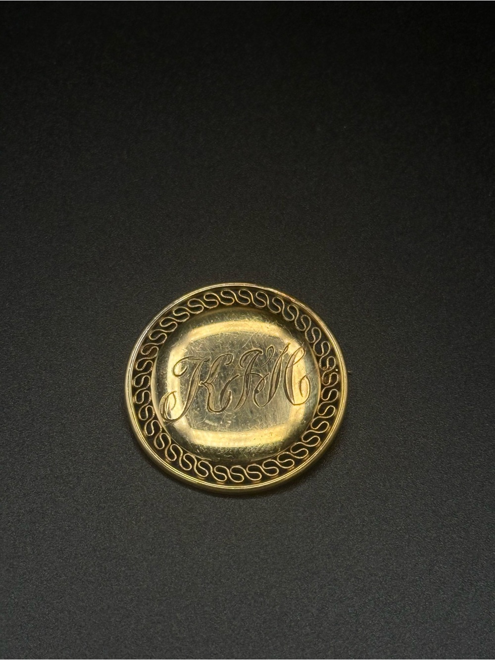 Vintage Gold Monogram brooch - 12K GF